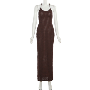 Nuovissimi Abiti Estivi Senza Maniche Sexy ed Eleganti con Schiena Scoperta e Lacci, Vestiti Casual Lunghi da <span class=keywords><strong>Donna</strong></span> - Product Image 4