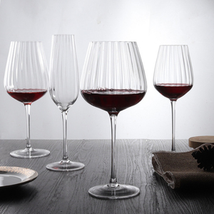 Verres à vin rouge à rayures verticales, cristal de qualité supérieure, flûtes à champagne pour hôtel et restaurant, verres à eau, gobelets à vin - Product Image 1