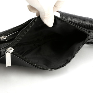 Men's PU Leather Chest Bag Small Size Black Waterproof Business Travel Shoulder Bag - Product Image 1
