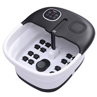 Bain de pieds massant électrique chauffant à jets d'eau avec massage à bulles, shiatsu, pierre ponce, capacité 4,5-6L et minuterie