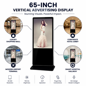 Máquina Publicitaria LCD Vertical Profesional de 65 Pulgadas, Resolución 4K, Pantalla Digital de Señalización, Tótem para Aeropuerto y Hotel - Product Image 1