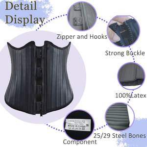 <span class=keywords><strong>Gaine</strong></span> amincissante Hourglass Cincher 100% <span class=keywords><strong>Latex</strong></span> pour femme, corset de sport <span class=keywords><strong>en</strong></span> forme de W pour la perte de poids <span class=keywords><strong>avec</strong></span> 25 baleines - Product Image 2