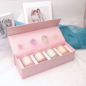 Scented Candles Set Soy Wax Glass <b>Jar</b> Minimalist Design Floral <b>Plant</b> Fragrance Home Decoration 4pcs - Product Image 1