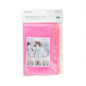 Housse de chaise en tulle Ilan 23x270cm, rose, accessoire en tissu pour décoration de mariage - Product Image 1