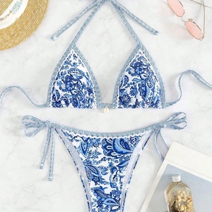 Conjunto de Bikini Push-Up para Mujer, Diseño 2025, con Escote en la Espalda, Estampado de Alta Calidad, Dos Piezas, Tanga, Traje de Baño para Playa - Product Image 2
