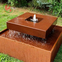 Fontaine à rideau d'eau personnalisable en acier inoxydable pour extérieur avec cascade de pluie, LED colorées et pompe