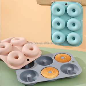 베이킹 도구 BPA 무료 식기 세척기 안전 푸딩 마카롱 케이크 라운드/호박/사랑 하트 도넛 팬 붙지 않는 실리콘 도넛 몰드 - Product Image 1