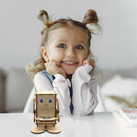 Kit d'expérimentation scientifique DIY en bois, robot mangeur de pièces de monnaie, éducation physique et robotique, pour enfants unisexe de 2 à 14 ans et plus, anniversaire