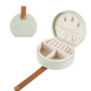 LG7305 оптовая продажа, коробка для хранения ювелирных изделий из искусственной кожи с Handel круглой формы ручной работы, Лидер продаж в наличии, футляр для ювелирных изделий - Product Image 4