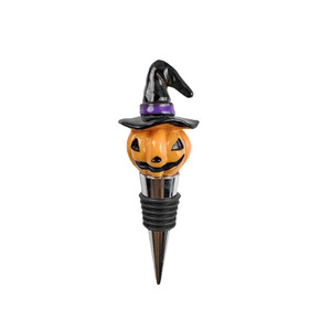 Halloween Pumpkin Wine Stopper With Witch Hat Plastic Sealing Bottle Stopper For Wine Preservation - Product Image 3