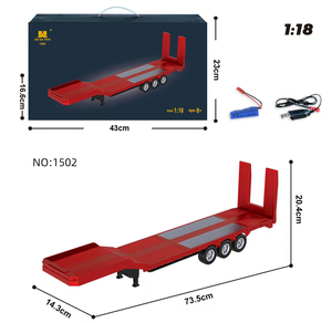 Camion RC en alliage AiJH 1:18 2.4GHZ avec remorque, véhicule d'ingénierie 1501 1502, lumières et sons, <span class=keywords><strong>tracteur</strong></span> télécommandé HUINA 19CH avec remorque - Product Image 6