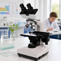 Binocular Biological Microscope 40X 1600X with Abbe Condenser Double Layer Mechanical Stage for Medical Laboratory