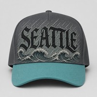 Casquette de baseball personnalisée avec broderie Old English, 5 panneaux, visière incurvée, style Dad Hat, streetwear urbain West Coast, vente en gros, faible MOQ