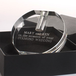 <span class=keywords><strong>Vase</strong></span> en cristal de forme ronde plate transparente décorative pour la maison - Product Image 6