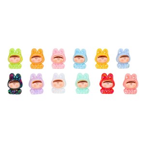 Figurine en résine de lapin de dessin animé, studio créatif DIY, décoration miniature pour la maison, artisanat fait main, cadeau - Product Image 5