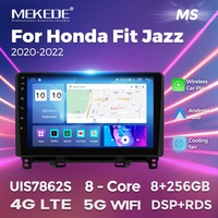 MEKEDE MS lecteur audio de voiture système stéréo écran IPS pour Honda Fit Jazz 2020-2022 ventilateur de refroidissement double din BT 4G WIFI