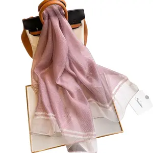 Women Mulberry Silk Scarf Long & Large Solid Shawl and Wraps Neckerchief for Hair & Neck