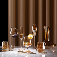 Ensemble de verres à vin rouge de luxe moderne avec carafe pour restaurant, fête, bar, événement, ménage, verrerie, gobelet à champagne, whisky