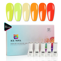 ICE NOVA – Kit de vernis gel 6 couleurs vives, couleurs les plus populaires, produits pour ongles, kit de vernis gel couleur pour salon, OEM/ODM