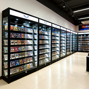 Vitrine de présentation personnalisée en métal pour cartes de collection, étui en acrylique pour cartes de jeu, présentoir de cartes de sport avec éclairage LED - Product Image 1