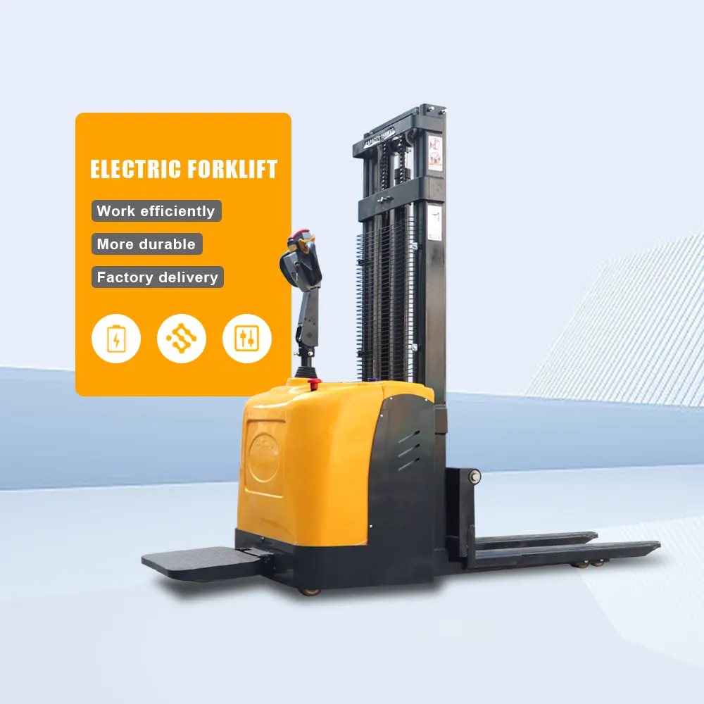 Shandong 1.0-2.0T Pallet elettrico Stacker con piattaforma ride-on con certificazione CE