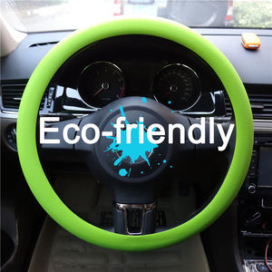 Housse de <span class=keywords><strong>volant</strong></span> universelle en silicone motif litchi 38 cm, antidérapante, texture litchi, protection de <span class=keywords><strong>volant</strong></span> de voiture, douce et durable - Product Image 1