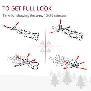 Sapin de Noël artificiel DB de 1,80 m (6 pieds) avec aiguilles de pin, base métallique, pré-éclairé, décoration intérieure pour les fêtes, lumières LED blanc chaud - Product Image 6