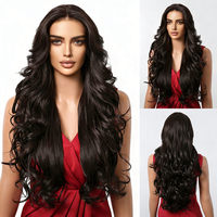 13*6 Wig Rambut Sutra Ikat Tangan Area Luas dengan Belahan Bebas, Warna Biru Pantai, Halus Anti Kusut untuk Platinum, Rambut Panjang Keriting, Full Headpiece