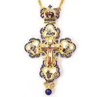 ZD056 Croix pectorale orthodoxe avec icône des Gardiens des Dieux, cadeau spirituel pour évêque d'église