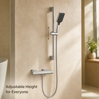Kit de Douche Commercial OEM en Acier Inoxydable Sans Plomb Noir Effet Pluie avec Mitigeur pour Salle de Bain