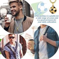 Acier inoxydable Hip Hop Cool Simulation Stéréoscopique 3D Football Pendentif Collier Boule Charme Collier Bijoux pour Garçons Hommes
