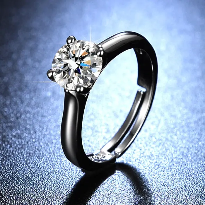 女性のための豪華な女性の小さな丸い石のリング婚約指輪クリスタル結婚指輪
