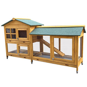 Cage en bois résistante aux intempéries pour lapins, poulets et pigeons, niche pour animaux à plusieurs niveaux pour jardin/patio. - Product Image 1