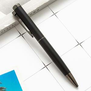 Stylo bille en métal noir personnalisé de luxe avec logo, largeur d'écriture de 1,0 mm - Product Image 5