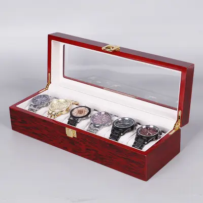 High Quality 6 Slots Wooden Watch Storage Box Organizer Watch Display Holder Cases Jewelry Gift Boxes For Men Women Dropshipping
