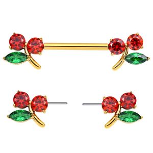 Piercing Stories Piercing <span class=keywords><strong>de</strong></span> Pezón sin Rosca F136 <span class=keywords><strong>de</strong></span> Titanio ASTM F136 14G con Forma <span class=keywords><strong>de</strong></span> Cereza y Circonita Cúbica - Product Image 4
