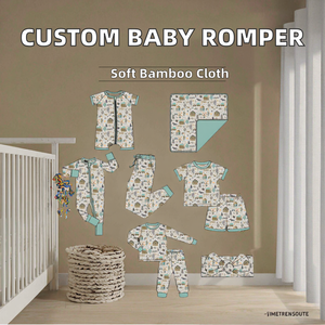 Hanzi - Mono de Bebé Unisex Transpirable y Ecológico con Estampado Personalizado al por Mayor, Manga Larga, Cierre YKK Bidireccional de Bambú para Bebés y Niños - Product Image 2