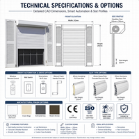 Système de protection contre les intempéries pour bâtiments commerciaux, porte à enroulement en aluminium résistante au vent et fenêtre à persiennes, résistant aux ouragans