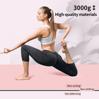 Tapis de yoga en caoutchouc naturel PU avec logo imprimé personnalisé, absorbant les chocs, antidérapant, pour l'entraînement au Pilates