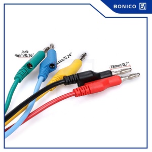 Cabo de Teste Duplo com Plugue Banana Empilhável de 4mm Revestido de Níquel e Conectores de Ponta Dupla de Fio de Cobre de 1mm² - Product Image 4