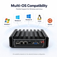 Mini PC industriel sans ventilateur Intel Core I3 I5 I7, double LAN, RS232, RS485, HDMI, VGA, ordinateur embarqué pour l'automatisation