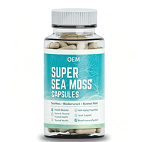 Capsules OEM Super Sea Moss 90 unités – Booster de vitalité, anti-âge, détoxifiant, soutien articulaire, thyroïdien et immunitaire