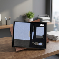 Ensemble cadeau d'affaires personnalisé fait main : Carnet A5, stylo métallique haut de gamme, porte-cartes, porte-clés en similicuir – Personnalisation pour clients