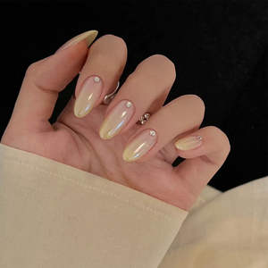 Venta directa de fábrica, 24 Uds., prensa pura francesa de almendras en las uñas, diseño de uñas Aritical, Uñas postizas - Product Image 6