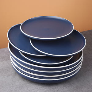 Plato Circular de Cerámica Esmaltada Mate para el Hogar, Plato para Vegetales y Huesos, Plato para Filetes de Hotel - Product Image 4