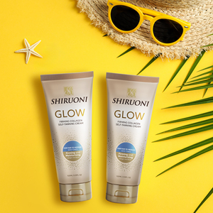 Crema hidratante de bronceado sin sol de etiqueta privada tono de <span class=keywords><strong>piel</strong></span> justo a medio brillo reafirmante colágeno autobronceador loción corporal - Product Image 2