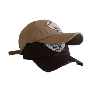 ALLCH Custom Logo gewaschen Soft Top Vintage Distressed Dad Hüte verstellbare Denim Plain Custom Baseball Cap für Männer Frauen