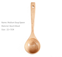 Serveurs à salade en bois ustensiles cuillère avec emballage personnalisé accessoires de cuisine huile riz Pot cuillère pour la cuisson