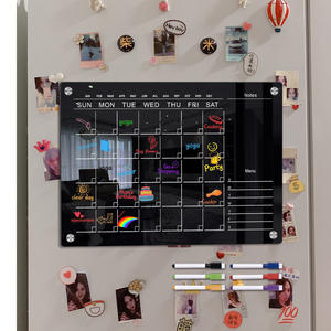 <span class=keywords><strong>Tableau</strong></span> <span class=keywords><strong>noir</strong></span> de calendrier personnalisé magnétique hebdomadaire en acrylique effaçable à sec écologique en gros - Product Image 5