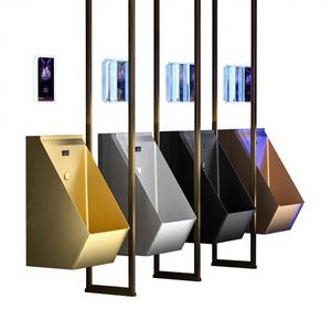 Nuevo urinario de acero inoxidable 304 con sensor, montado en la pared, con descarga automática, para hombres, con orinal vertical. - Product Image 1